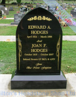 Black Granite Gothic Headstone