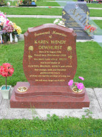 Ruby Red Shield Headstone